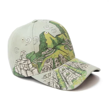 Machu Picchu gorra verde unisex frontal