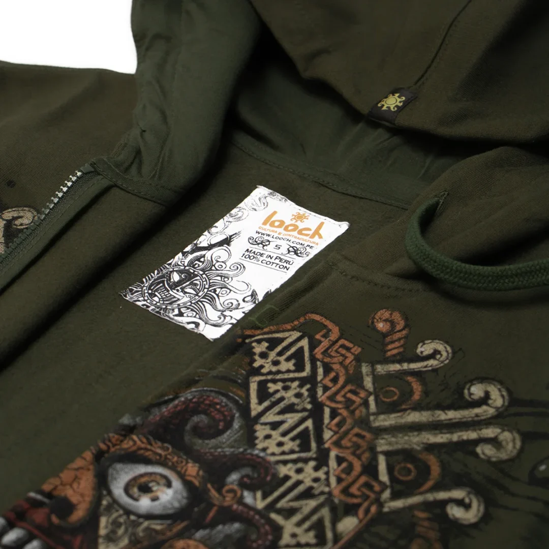 Aia paec polera plano detalle cuello Aia Paec Polera Para hombre LOOCH Diseño Preinca - Inca