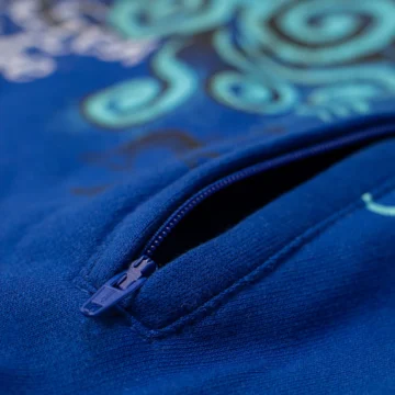 Manco Cápac y Mama Ocllo polera plano detalle cierre bolsillo Manco Cápac y Mama Ocllo Polera Para Caballero LOOCH Diseño Pre-Inca