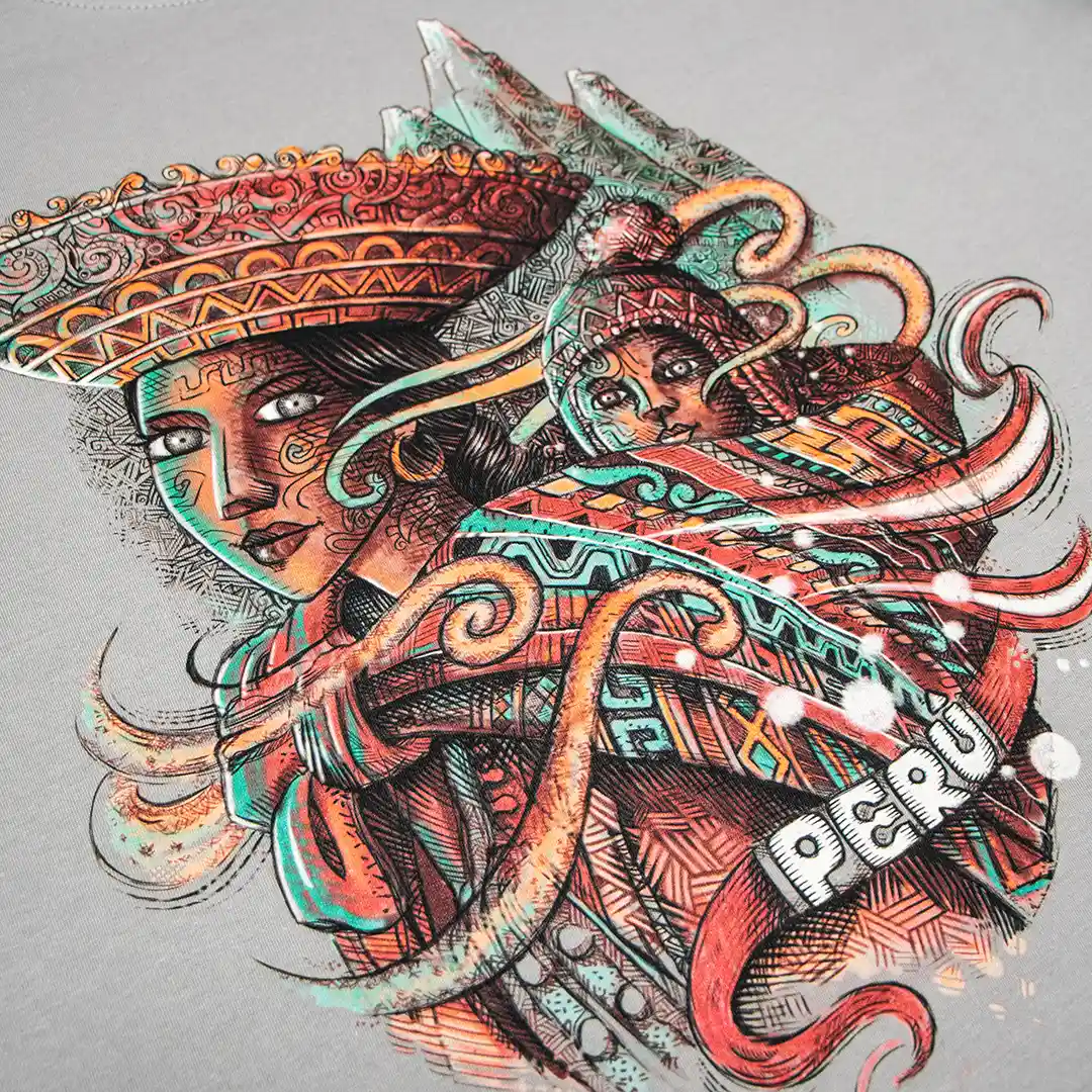 Lliclla plano detalle Lliclla Polo Para Caballero LOOCH Diseño Preinca-Inca