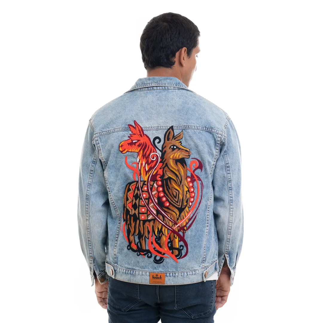 Casaca Hombre Celeste Llama posterior Casaca Hombre Celeste Llama posterior