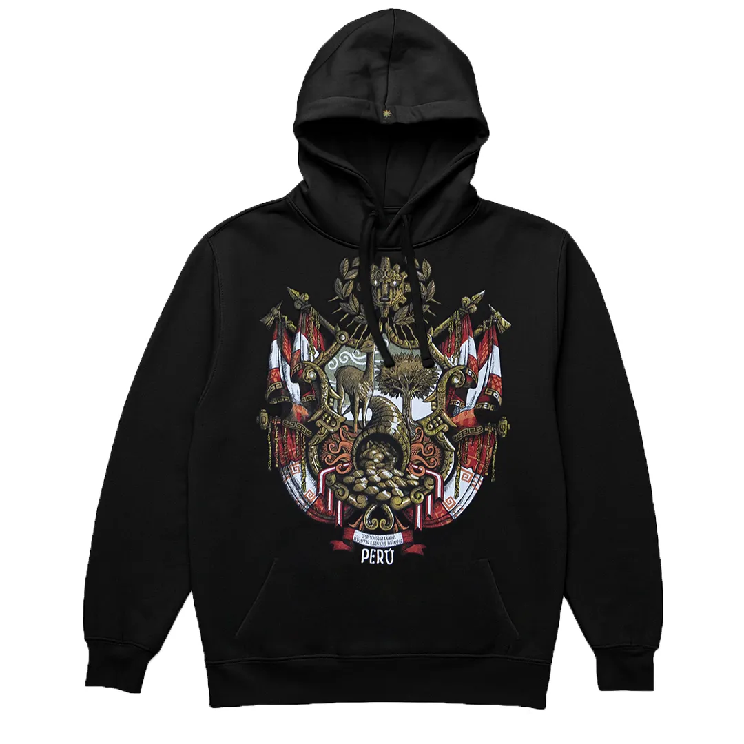 Escudo peruano (recreación) -negro-polera-caballero webp